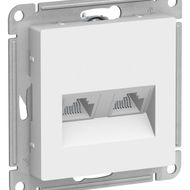 Механизм розетки компьютерной 2-м ATLAS DESIGN RJ45 + кат.5e бел. SchE ATN000185 APC