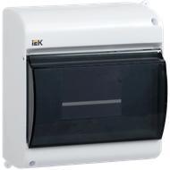 Корпус пластиковый навесной на 6 модулей КМПн 2/6 146х136х83мм IP30 белый с прозрачной крышкой KREPTA 3 | MKP42-N-06-30-09 IEK