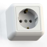 Розетка 1-м ОП Оптима РА16-376 16А IP20 с заземл. монтаж. пластиной бел. Кунцево 8007