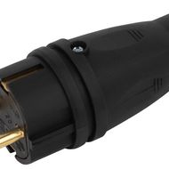 Вилка каучуковая c заземлением 16А IP44 прямая черная VX10-B-IP44 | Б0055414 MC снято с производства, аналог:Б0069321