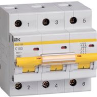 Выключатель автоматический трехполюсный ВА47-100 100А C 10кА KARAT | MVA40-3-100-C IEK