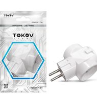 Разветвитель 3-м без заземл. 10А 250В IP20 ABS-пластик бел. TOKOV ELECTRIC TKL-S3C-C01