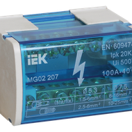 Шина на DIN-рейку в корпусе (кросс-модуль) ШНК 2х7 L+PEN IEK YND10-2-07-100