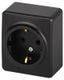 Розетка однофазная наружная (открытой установки) с заземлением со шторками антрацит 16А 250В IP 20 винтовые клеммы 11-2203-05 Эра Эксперт - Б0063008