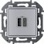 Устройство зарядное Inspiria с 2-мя USB разьемами A и C 240В / 5В 3000мА алюм. Leg 673762 Legrand