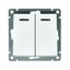 Выключатель двухклавишный с подсветкой UNIVersal серия Афина , с/у, 10А, 220В, механизм, белый (еврослот) - A0123 Союз
