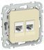 Розетка компьютерная 2-м СП FLITE РК5е-2-0-ФлН RJ45 кат.5E UTP механизм навахо IEK FI-K22-1-K87