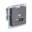 Розетка USB AtlasDesign тип A+C 45Вт QC PD высокоскор. ЗУ механизм мокко SE ATN000629 APC