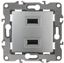 Устройство зарядное USB 12-4110-03 , 5В-2100мА, алюминий (6/60/1920) |Б0027493 | ЭРА