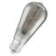 Лампа светодиодная LED 5W E27 Vintage 1906 CL Edison SMOKE (замена 15 Вт), дымчатая, теплый белый свет, филаментная Osram - 4058075269941