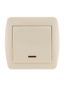Выключатель 1-кл. ОП Demet 10А IP20 с подсветкой крем. LEZARD 711-0300-111