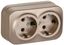 Розетка 2-м ОП GLORY РС22-3-ХШм 16А с заземл. без защ. шторок шампань матов. IEK ERH21-K37M-16