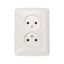 Розетка 2-м СП 10А DEA без заземл. керамика бел. Kranz KR-78-0219