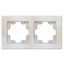 Рамка двухместная горизонтальная серия Афина жемчуг (еврослот) - A0044-OBr Союз