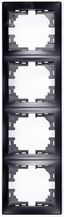 Рамка 4-м Mira вертикал. без вставки черн. бархат LEZARD 701-4200-154