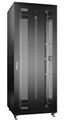 Шкаф монтажный телекоммуникационный напольн. ND-05C-42U80/80-BK 19дюйм 42U 800х800х2055мм для распределит. и серверн. оборудования; передн. задн. перфорир. двери ручка с замком RAL 9004 черн. Cabeus 8567c
