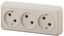 Розетка однофазная тройная наружная (открытой установки) без шторок слоновая кость 16А 250В IP20 2-205-02 Intro Quadro - Б0053813 ЭРА