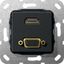 Мех-м с накладкой HDMI с/у пластик черный IP20 Gira System 55 | 567610