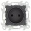 Розетка 1-м СП Simon 24 16А IP20 2P защ. шторки механизм графит 2450441-038