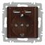Розетка однофазная скрытого монтажа, в рамку с заземлением со шторками венге 16А 250В IP20 винтовые зажимы 6-410-10 Intro Accent - Б0063717 ЭРА