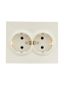 Розетка 2-м СП VESNA с заземл. ПБТ кремов. LEZARD 742-0300-127B