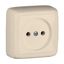 Розетка наружная со шторками с изоляционной пластиной слоновая кость - РА16-104-01 HEGEL