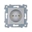 Мария Механизм розетки одноместной скрытой установки РС16-444 Алюминий - 110053 Кунцево