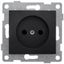 Розетка однопостовая Bravo б/з с з/ш, механизм, 16А, 250В, графит - С10Р2-010 GUSI