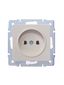 Розетка 1-м СП Vesna без заземл. ПБТ механизм крем. LEZARD 742-0388-121B