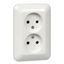 Розетка 2-м СП Прима 16А IP20 без заземл. защ. шторок (опт. упак.) бел. SchE RS16-211-B APC