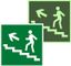 Знак эвакуационный E 16 ''Направление к эвакуационному выходу по лестнице вверх'' 200х200 мм, пленка самоклеящаяся с фотолюминесцентным покрытием ГОСТ Р 12.4.026 -2001 - an-e-16-f EKF