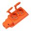 Розетка (колодка) влагозащищенная с крышкой 2 гнезда COMPACT, с/з, 16А, IP54, каучук, оранжевая | 111-226 REXANT MEET