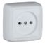 Розетка наружная со шторками с изоляционной пластиной белая - РА16-104 HEGEL