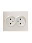 Розетка 2-м СП VESNA без заземл. ПБТ жемчуж./бел. перламутр LEZARD 742-3000-128B