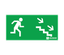 Пиктограмма (наклейка) "Эвакуационный выход по лестнице направо вниз" (200х100) | 1009100200 АСТЗ Ардатов