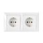 Розетка 2-м СП 16А IP20 с заземл. бел. Bylectrica РС16-355