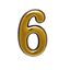 Цифра дверная на двусторонней клеевой основе, АЛЛЮР БОЛЬШАЯ пластик 6 золото - 6977 ПТК