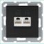 Розетка компьютерная 2-м RJ45 IP20 кат. 6 механизм антрацит Jasmart G6108B