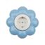 Розетка одноместная KRANZ HAPPY Цветок скрытой установки, заземл и шторками, белая/голубая - etmKR-78-0628 MEET