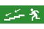 Эвакуационный знак ЭП13 По лестнице вниз налево 140x280 мм | 140280 TechnoLux