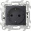 Розетка 1-м СП Simon 24 16А IP20 2P+E Push&Go защ. шторки механизм графит 2420432-038