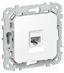 Розетка компьютерная СП FLITE РК6-1-0-ФлБ RJ45 кат.6 UTP механизм бел. IEK FI-K12-2-K01