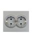 Розетка 2-м СП VESNA с заземл. со шторками ПБТ платина LEZARD 742-3500-178B