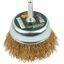Кордщетка-чашка, со штифтом, стальная латунированная волнистая проволока 60 мм - 38516 РОС