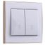 Переключатель проходной 2-кл. СП Rain 10А IP20 с зол. боковой вставкой бел. LEZARD 703-0226-106