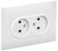 Розетка 2-м SKANDY 10А без заземл. защ. шторки в сборе SK-R09W арктич. бел. IEK SK-R23-10-K01-F