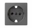 Накладка со шторками для розетки с заземлением Schuko 2Р+Е цвета матовый титан S82 Concept | 8200041-096 Simon
