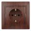 Розетка 1-м СП Plano 1-202-10 16А IP20 250В 2P+E Schuko венге Intro Б0030060 ЭРА