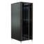 Шкаф напольный 19-дюймовый 42U 2055x800х600 мм ВхШхГ перед. стекл дверь с перфорированными бок. зад. сплошная черный - 520216 WRLine