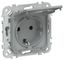 Розетка СП FLITE РСшкр11-1-44-ФлС 16А IP44 с заземл. защ. шторками и крышкой безвинтовое крепление механизм сер. IEK FI-R16-16-1-44-K03